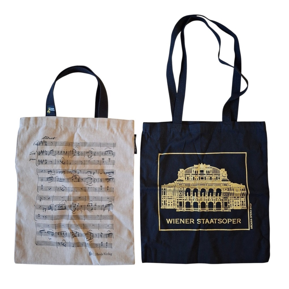 Set‎ 2 Musical Tote Bags Wiener Staatsoper Vienna State Opera & G. Henle Verlag
